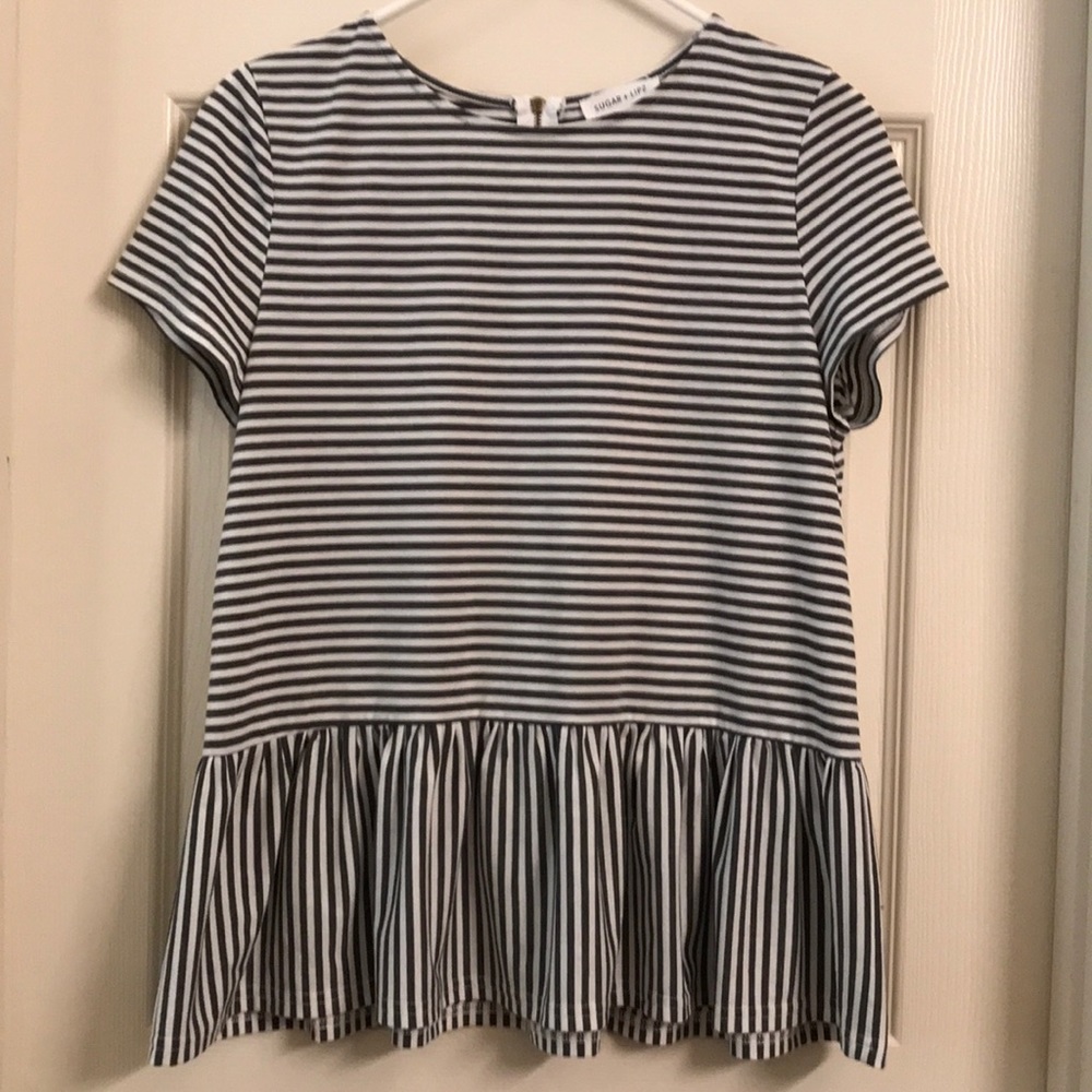 Peplum Striped Top
